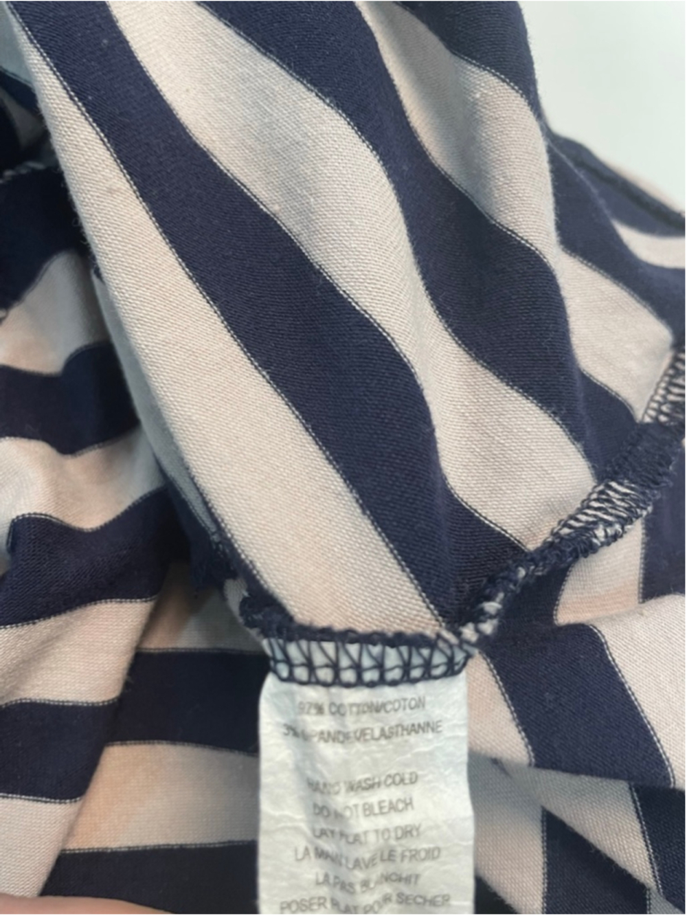 Monteau Navy Striped Bias Cut Maxi Dress M Nautical Ballet Preppy Coastal - Picture 7 of 9